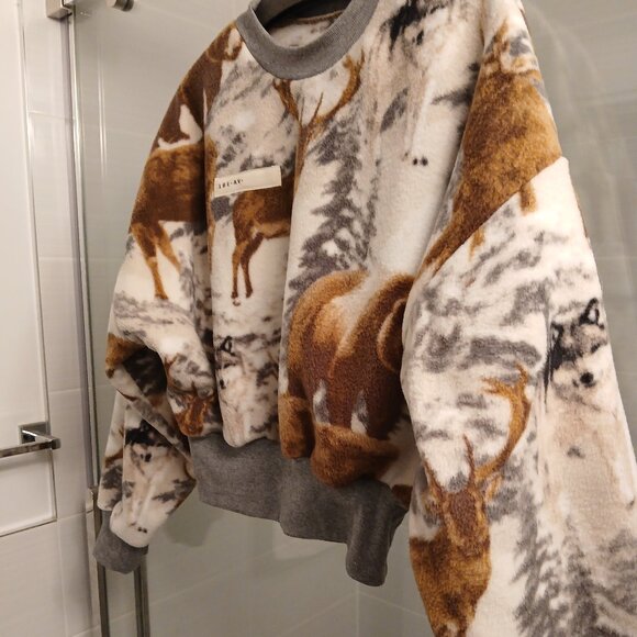 Vintage Cropped Fleece Wildlife Top - Picture 4 of 12